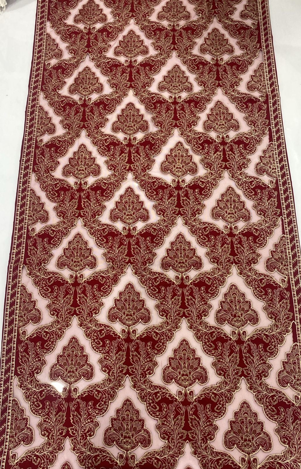 Mehroon Unstitched Luxury Dhanak Heavy Embroidered 3pc SS-7003