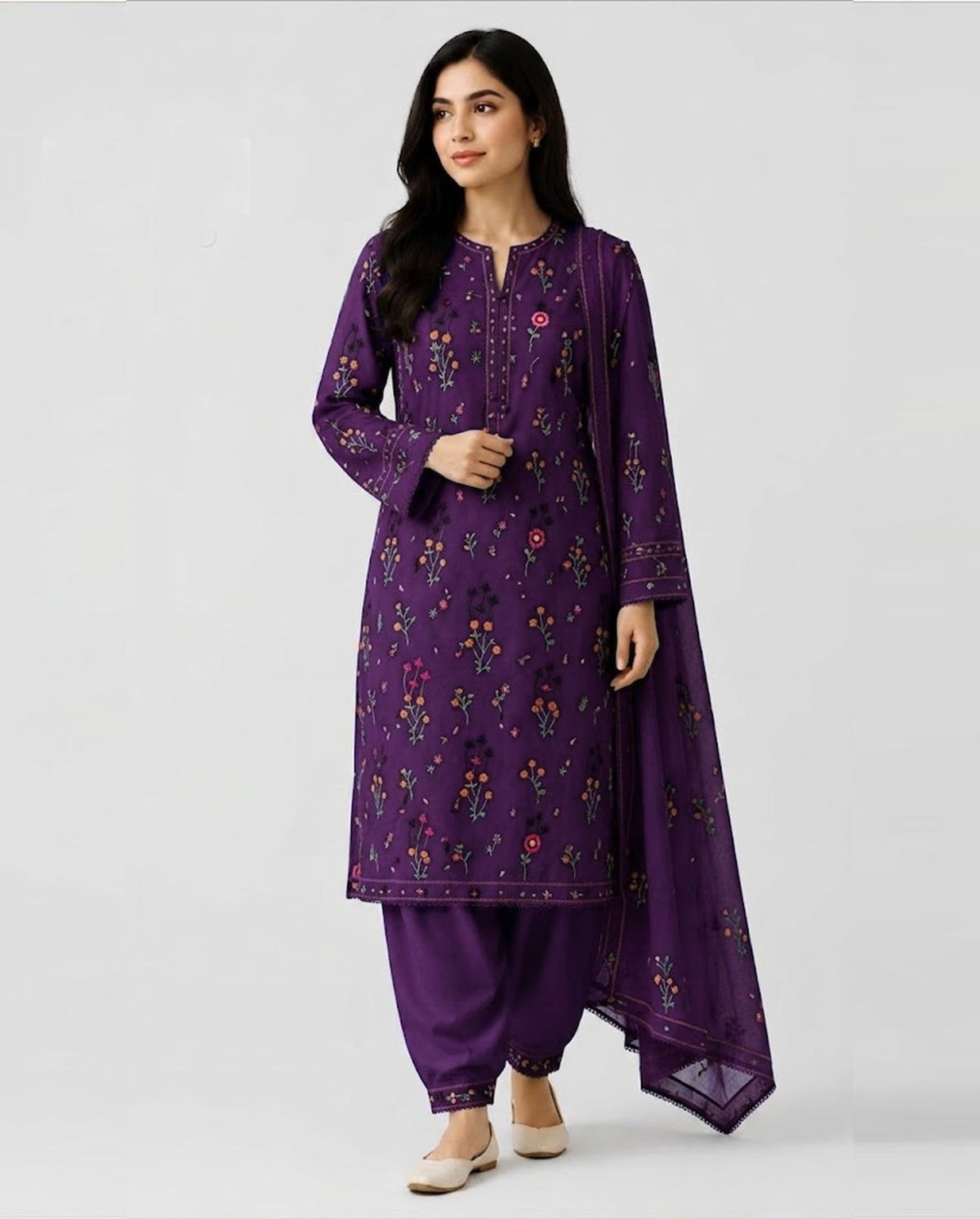 Aneelas Winter Dhanak 3-Piece — 6001 P