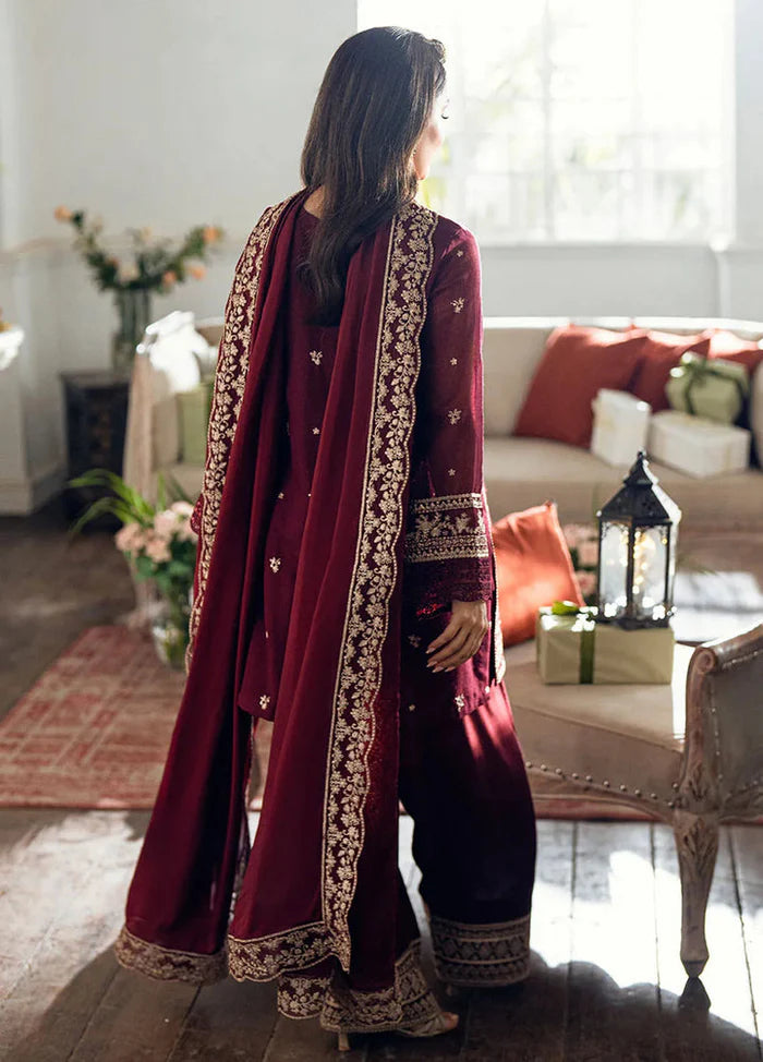 Azure 3pc unstitched Dhanak Emb with Emb Ready Dupatta