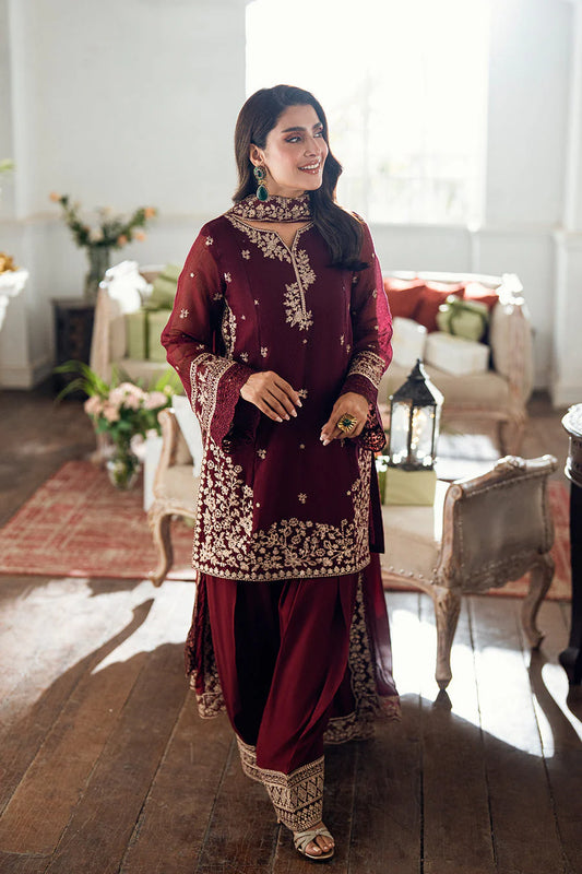 Azure 3pc unstitched Dhanak Emb with Emb Ready Dupatta